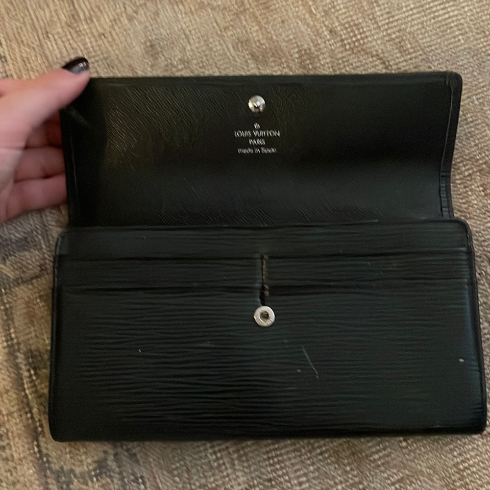 Louis Vuitton black textured wallet